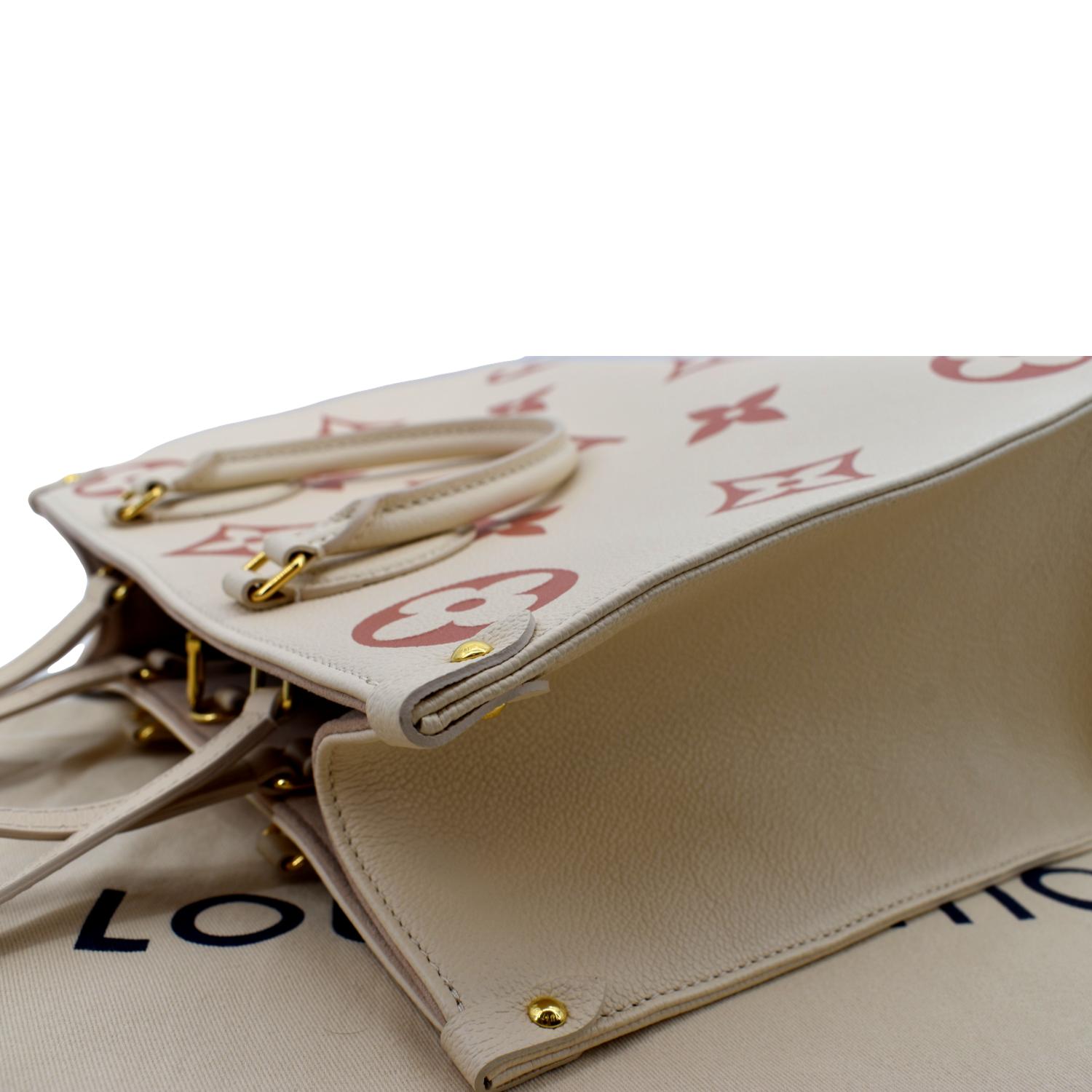 Louis Vuitton Onthego MM Trianon Pink/Cream in Grained Cowhide Leather with  Gold-tone - US