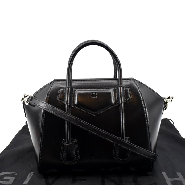 GIVENCHY Antigona Mini Leather Shoulder Bag Black