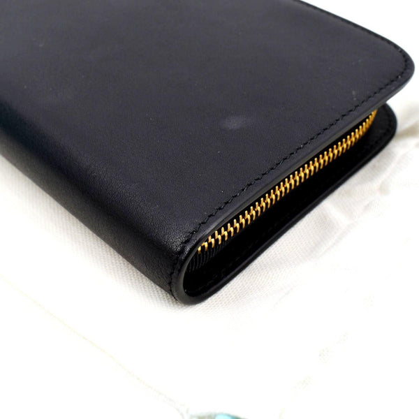 TIFFANY & CO Leather Zip Around Wallet Black