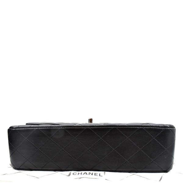 CHANEL Classic Medium Double Flap Quilted Leather Shoulder Bag Black