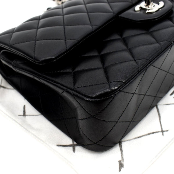 CHANEL Classic Medium Double Flap Quilted Leather Shoulder Bag Black