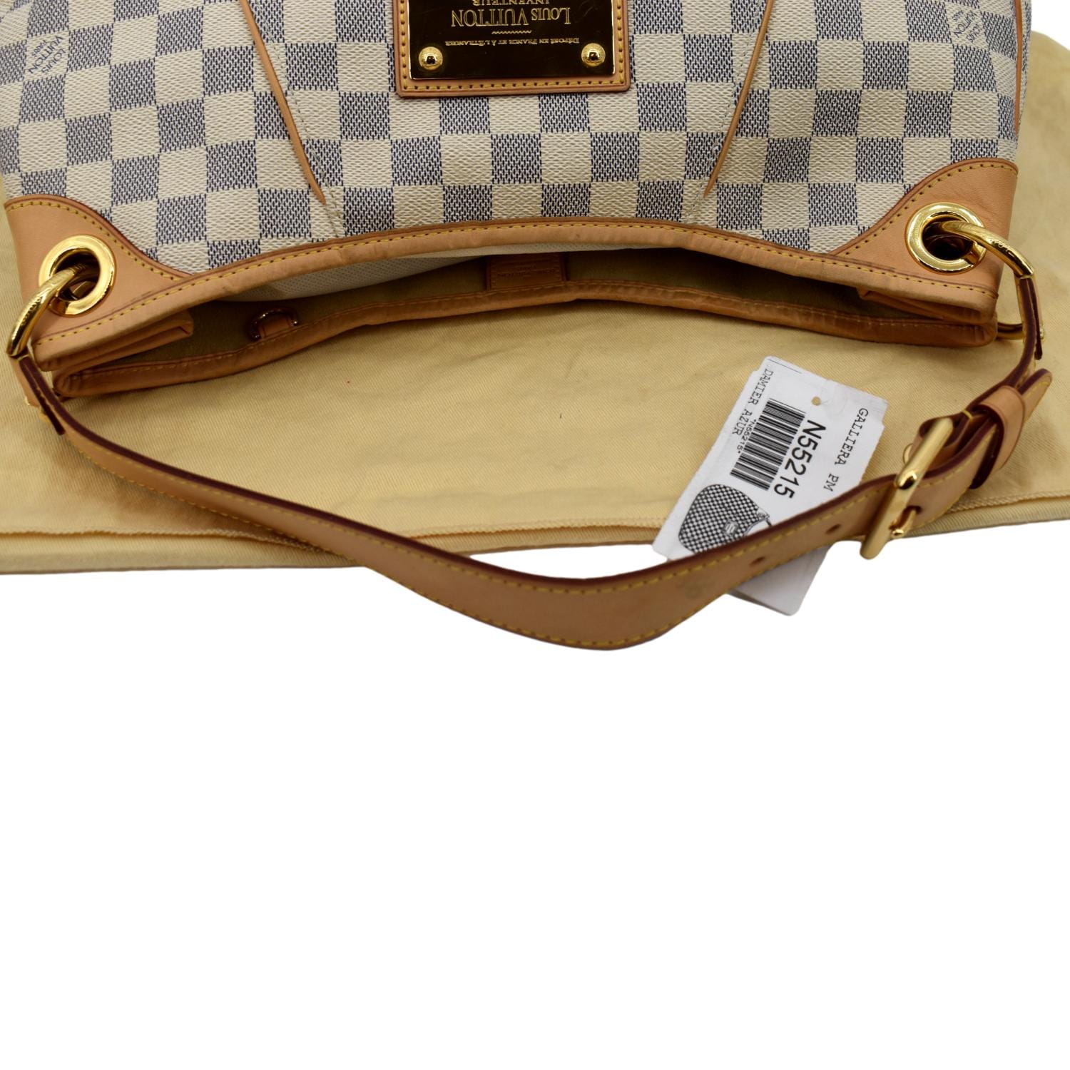 Auth Louis Vuitton Damier Azur Galliera PM Shoulder Bag N55215
