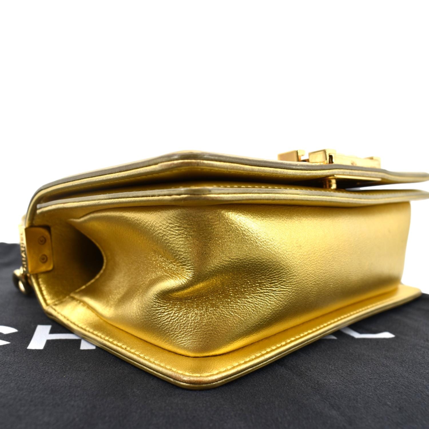 CHANEL, Bags, Chanel Zip Coin Purse 2p Metallic Gold