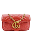 GUCCI GG Marmont Super Mini Matelasse Leather Crossbody Bag Red 476433