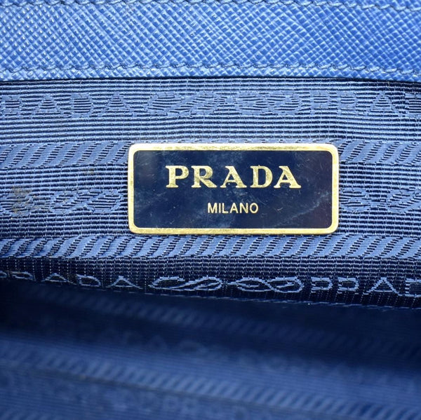 PRADA Saffiano Leather Tote Shoulder Bag Blue - Buy Now