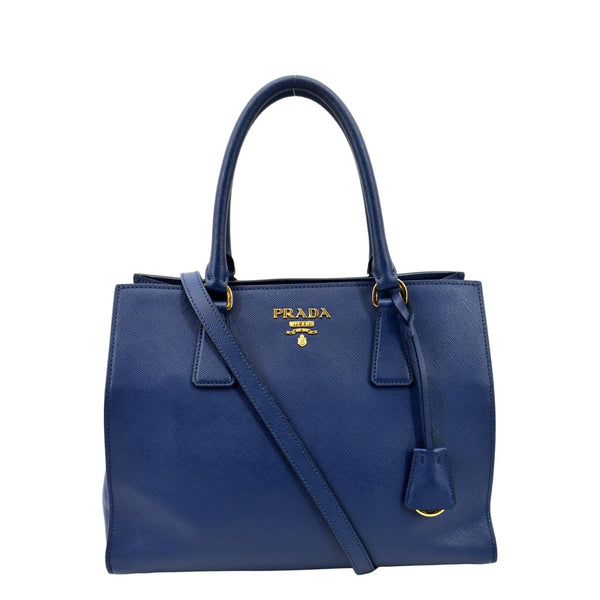 PRADA Saffiano Leather Tote Shoulder Bag Blue - Buy Now