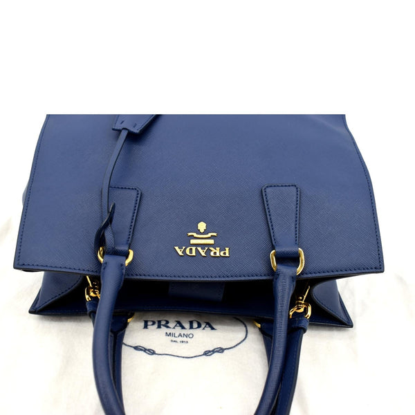 PRADA Saffiano Leather Tote Shoulder Bag Blue - Buy Now