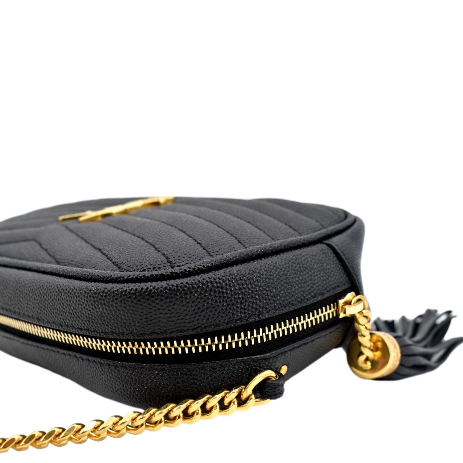 Saint Laurent  New Ysl Monogram Lou Quilted Black Leather Cross