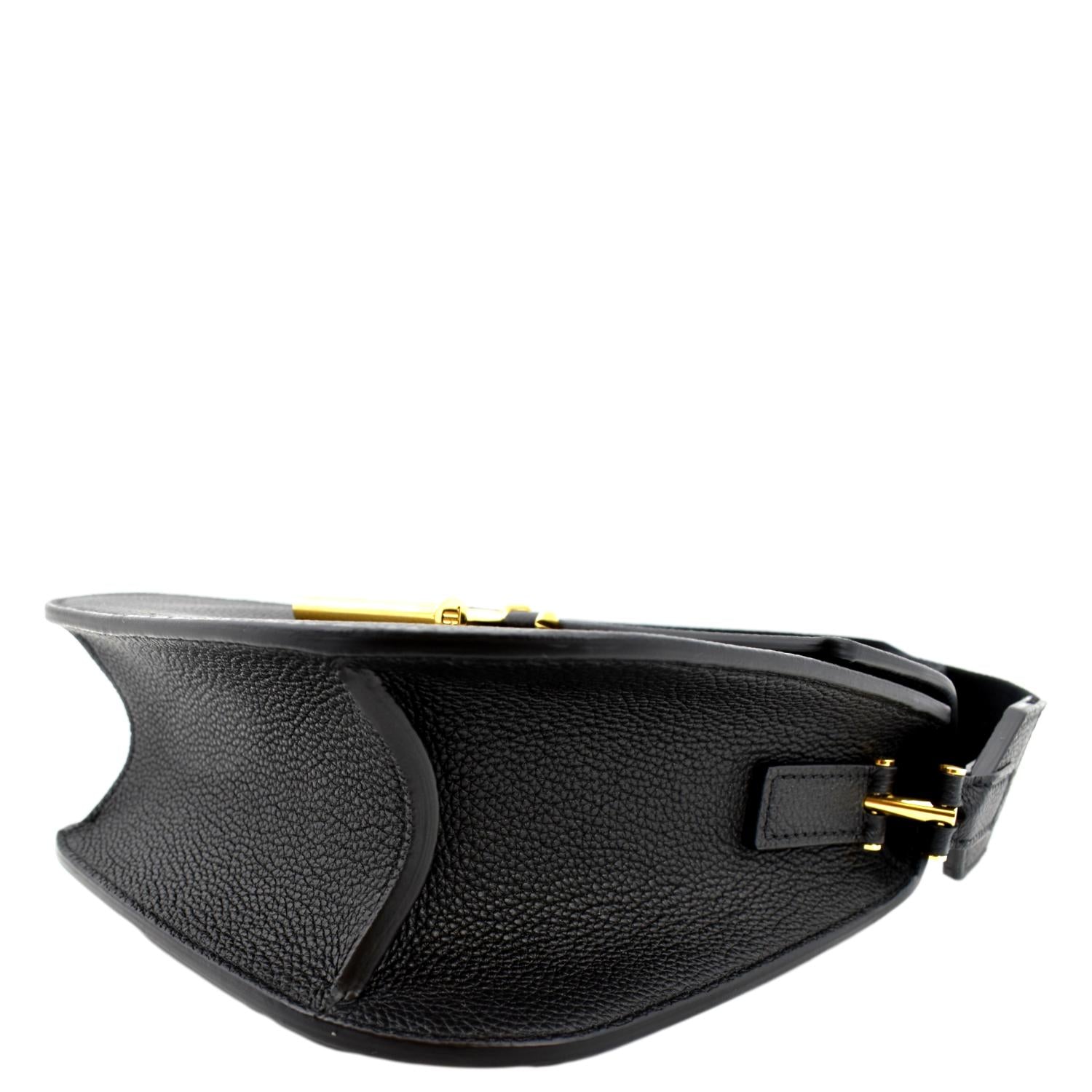 TOM FORD Black Leather Tara T Clasp Single Strap Bag