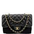 CHANEL Jumbo Double Flap Caviar Leather Shoulder Bag Black front look