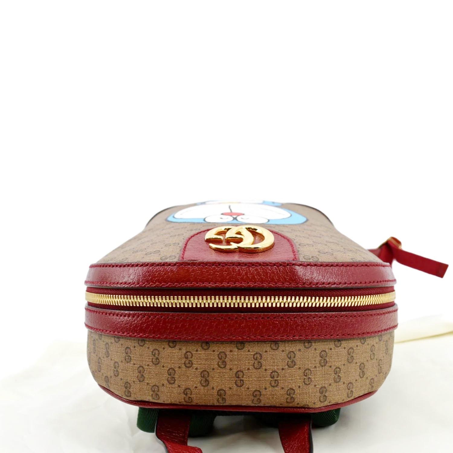 Unisex Pre-Owned Authenticated Gucci Micro GG Supreme Doraemon Backpack  Coated Canvas Fabric Brown 