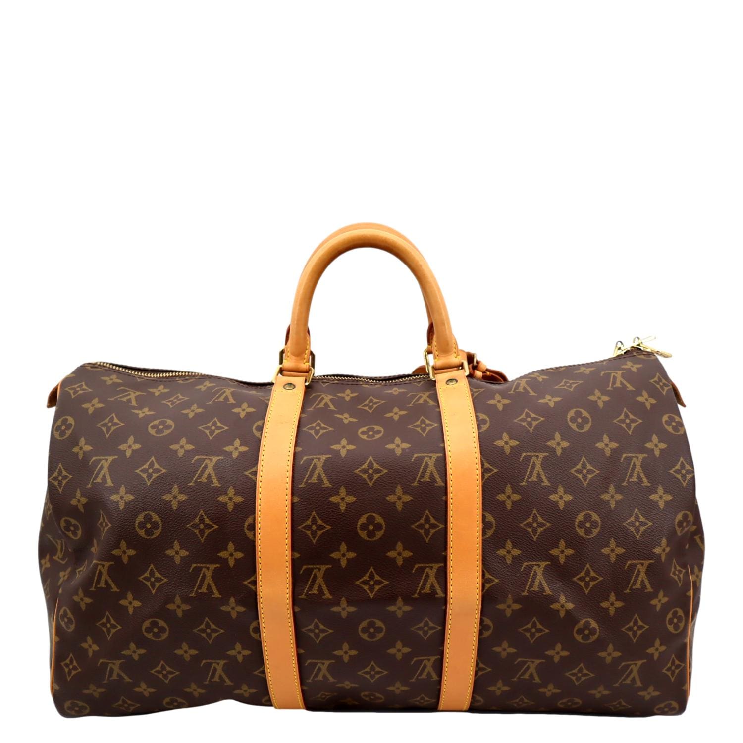 Pre-owned Louis Vuitton Keepall Light Up Leather Travel Bag In Brown