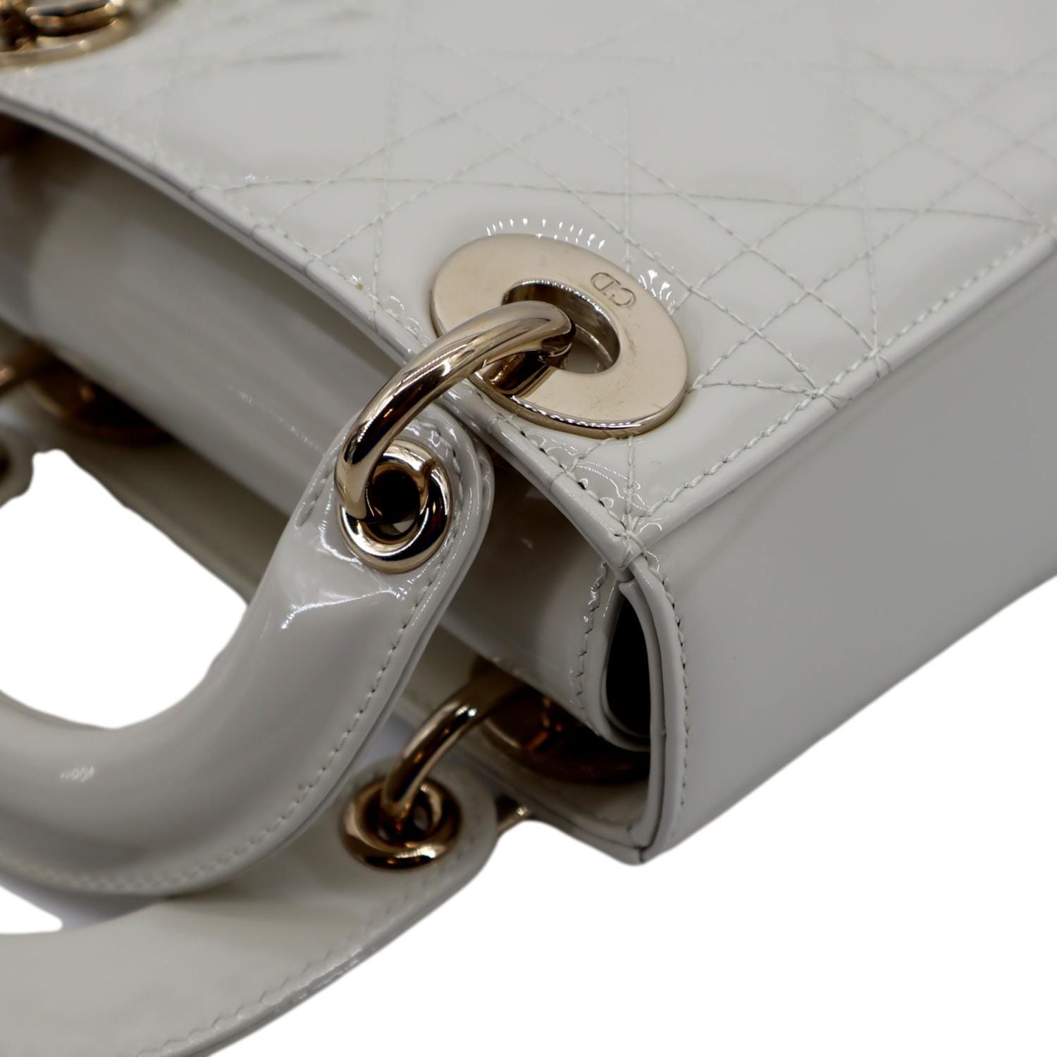 Mini Lady Dior Bag Grey Cannage Leather Silver Hardware