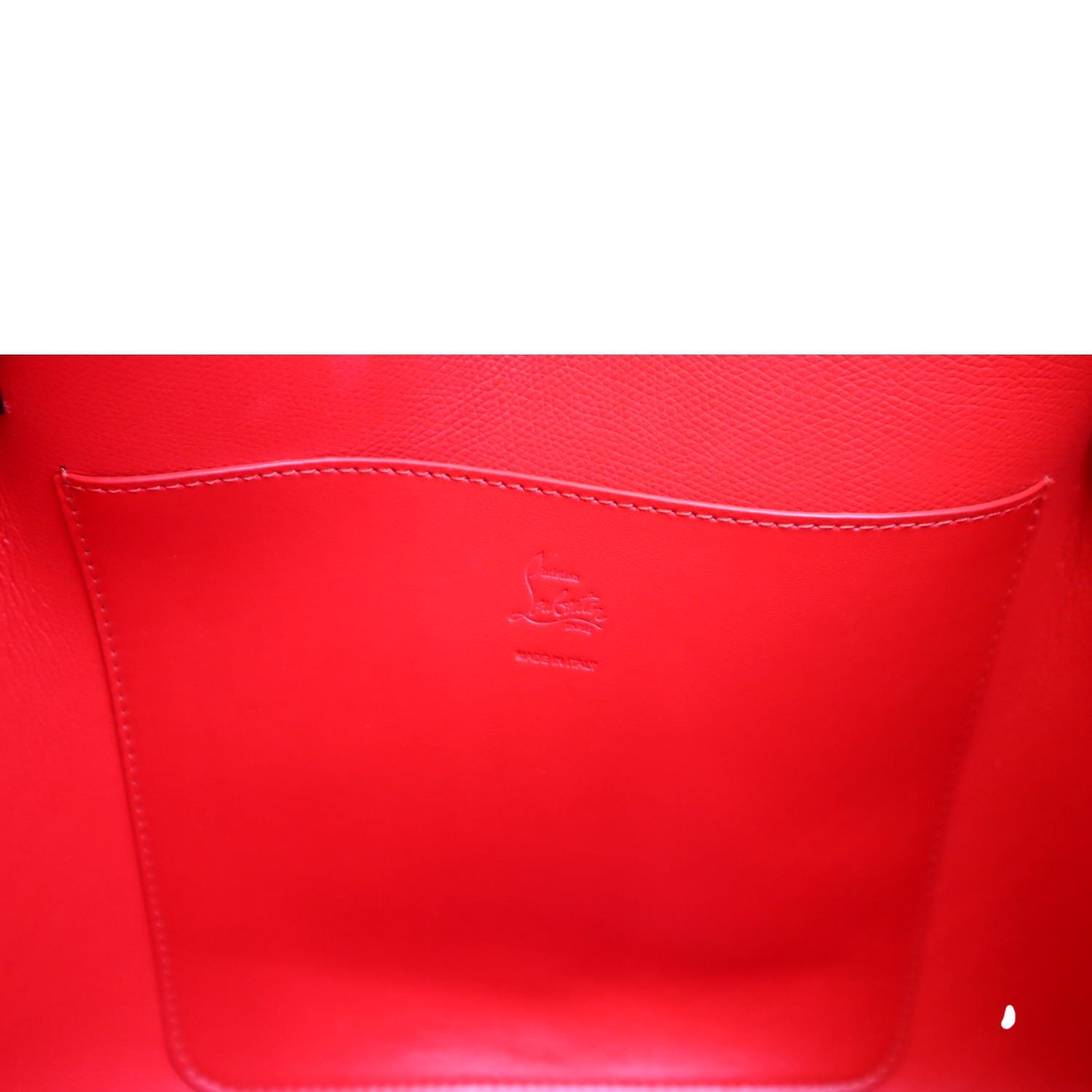 CHRISTIAN LOUBOUTIN: Cabata patent leather bag with discolaser print - Red