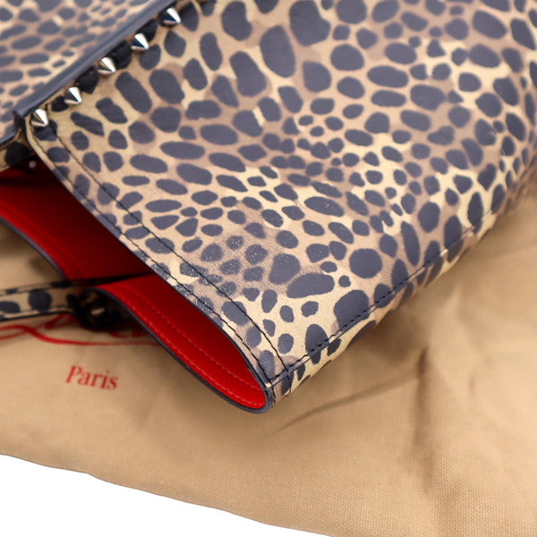 CHRISTIAN LOUBOUTIN Cabata Leopard Printed Leather Tote Bag Multicolor