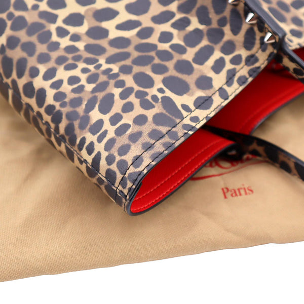 CHRISTIAN LOUBOUTIN Cabata Leopard Printed Leather Tote Bag Multicolor