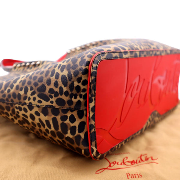 CHRISTIAN LOUBOUTIN Cabata Leopard Printed Leather Tote Bag Multicolor