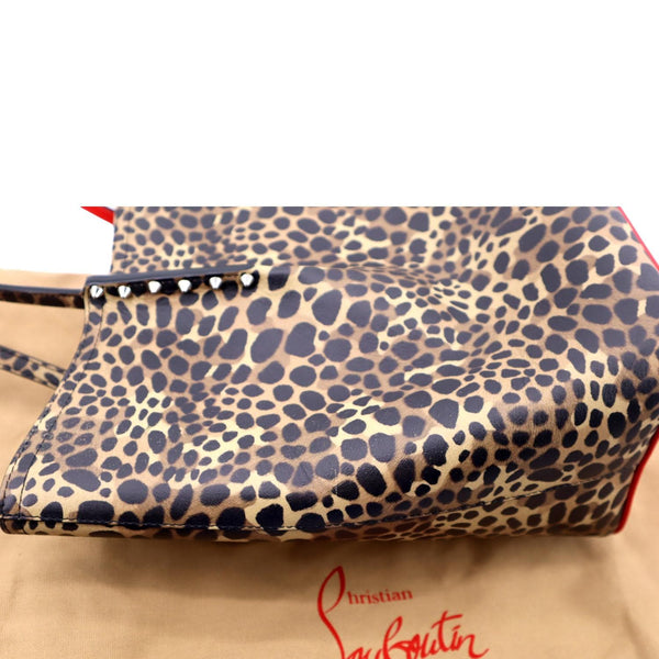 CHRISTIAN LOUBOUTIN Cabata Leopard Printed Leather Tote Bag Multicolor