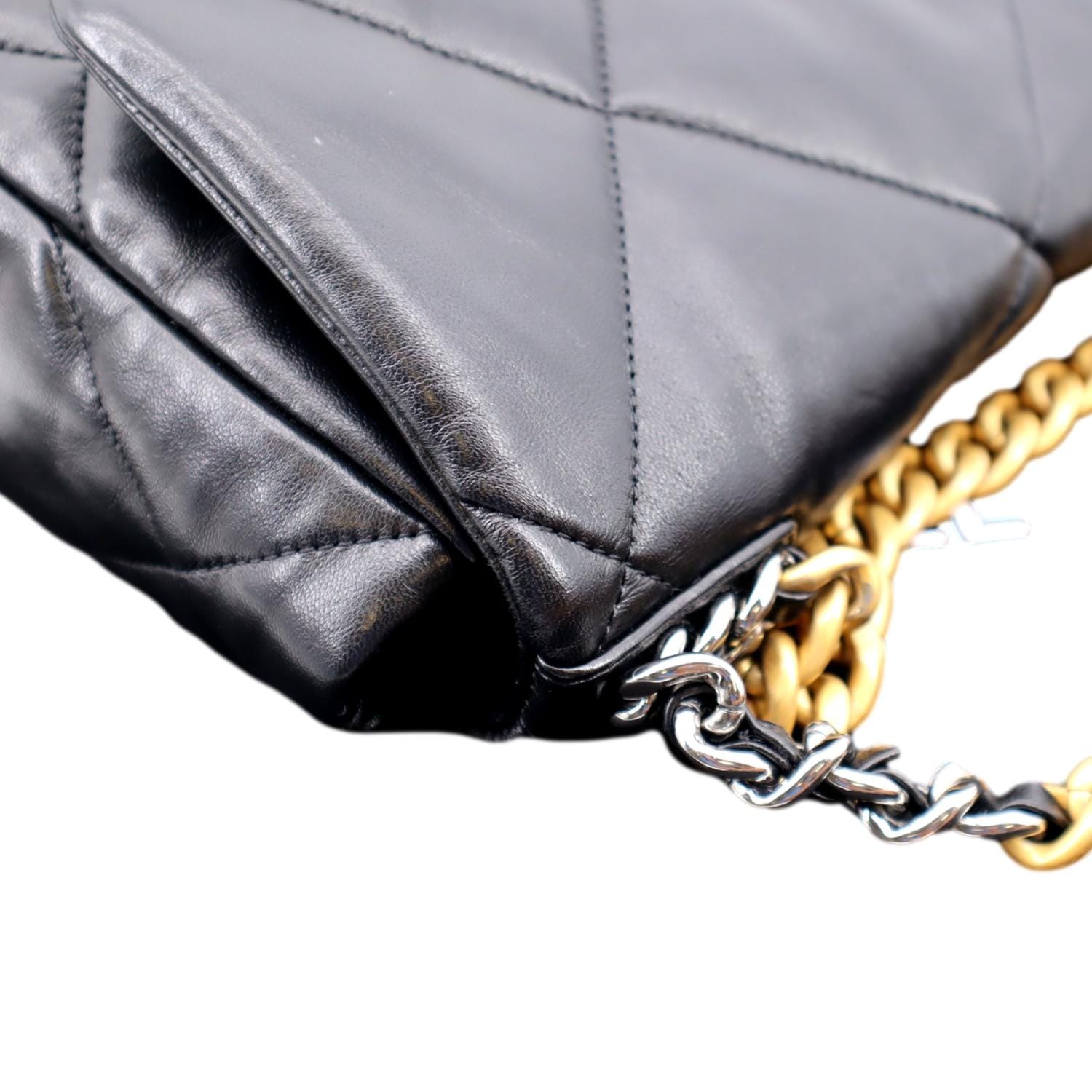 Chanel 19 Zip Wallet Small, Black Lambskin with Gold Hardware