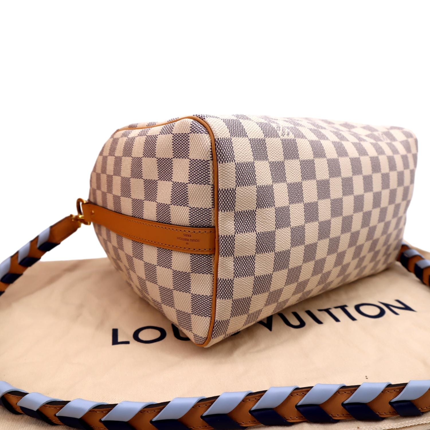 Louis Vuitton, Bags, Brand New Never Worn Louis Vuitton Neverfull Mm Azur  With Braided Strap