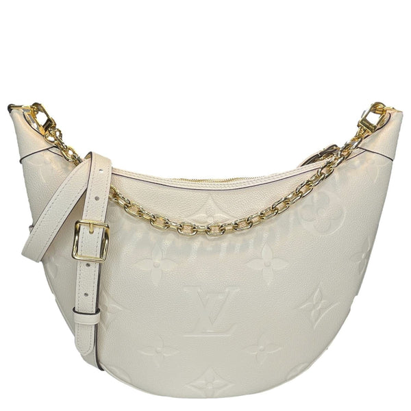 LOUIS VUITTON Loop Hobo Monogram Empreinte Shoulder Bag White