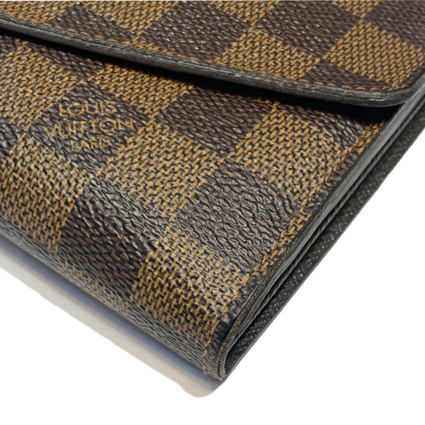 LOUIS VUITTON Sarah Damier Ebene Wallet Brown