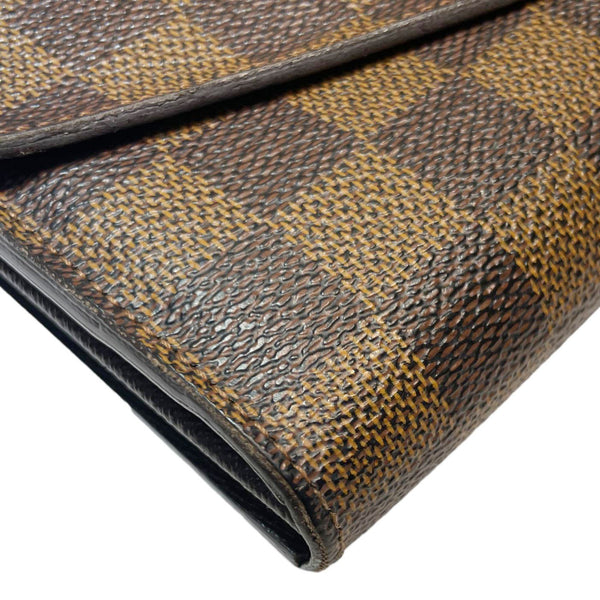 LOUIS VUITTON Sarah Damier Ebene Wallet Brown