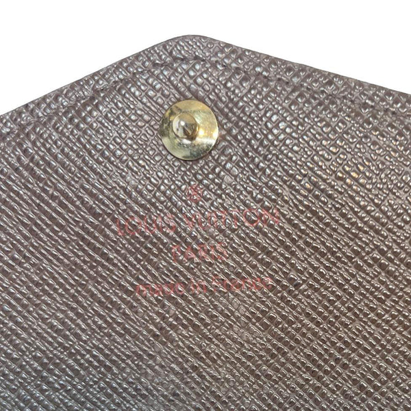 LOUIS VUITTON Sarah Damier Ebene Wallet Brown