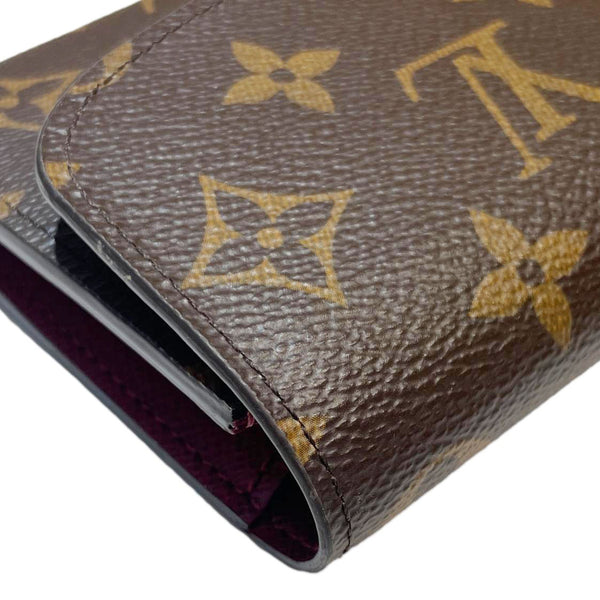 LOUIS VUITTON Emilie Monogram Canvas Wallet Brown