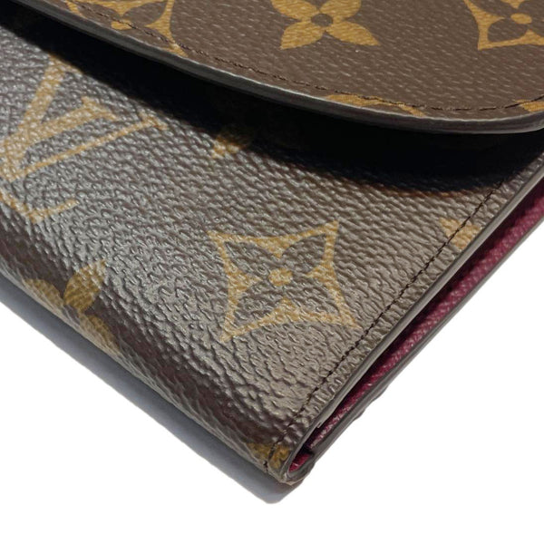 LOUIS VUITTON Emilie Monogram Canvas Wallet Brown