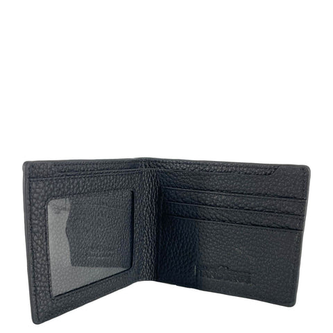 Dallas Designer Handbags Men’s Bifold Grain Leather Wallet Black