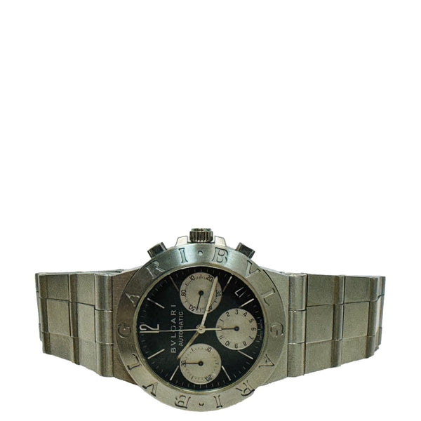 BVLGARI Swiss Auto Chronograph SS Date Watch 36mm Silver