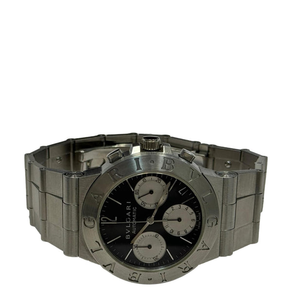 BVLGARI Swiss Auto Chronograph SS Date Watch 36mm Silver