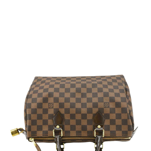 LOUIS VUITTON Speedy 30 Damier Ebene Satchel Bag Brown upper look