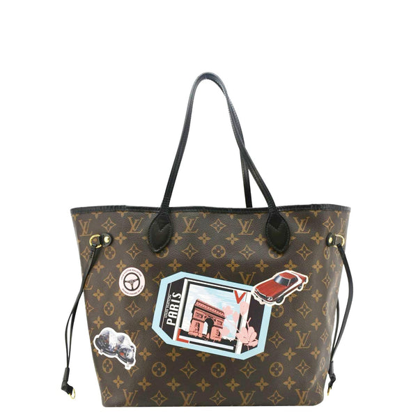 LOUIS VUITTON World Tour Neverfull MM Monogram Canvas Tote Shoulder Bag Brown front look