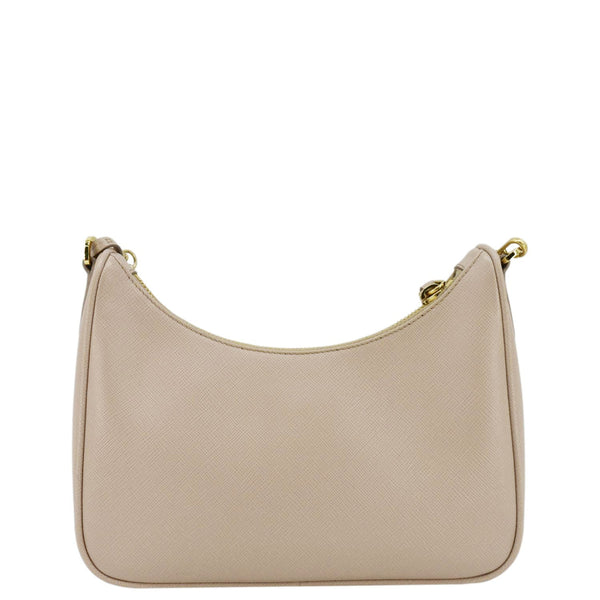 PRADA Re-Edition 2005 Saffiano Leather Shoulder Bag Cameo Beige back look