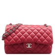 CHANEL Jumbo Classic Double Flap Shoulder Bag Red front look