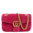 Gg marmont velvet crossbody bag Gucci Red in Velvet - 35395657