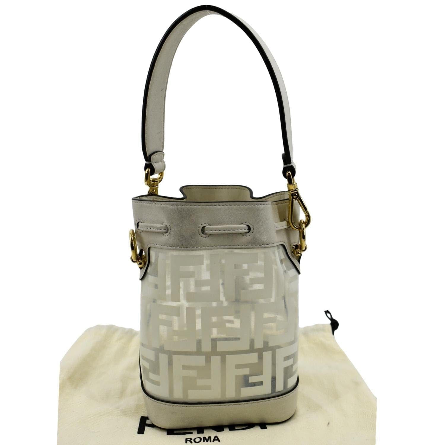 Fendi - Mon Tresor White Logo PVC Mini Bucket Bag