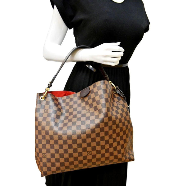 LOUIS VUITTON Graceful MM Damier Ebene Shoulder Bag Brown