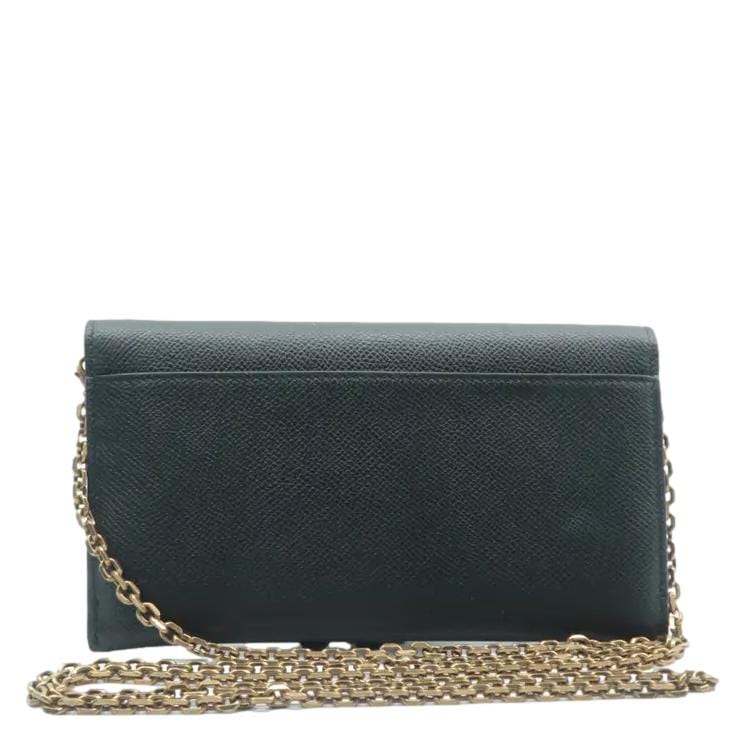 Dior long saddle wallet with chain