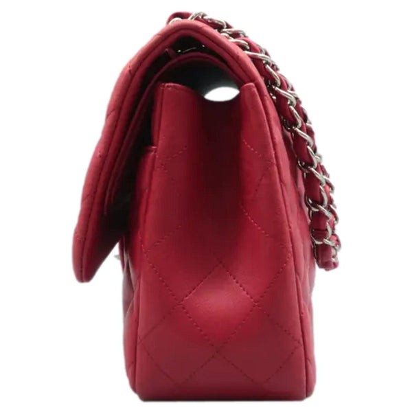 CHANEL Jumbo Classic Double Flap Shoulder Bag Red left side look