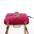 Gg marmont flap velvet crossbody bag Gucci Red in Velvet - 33747885