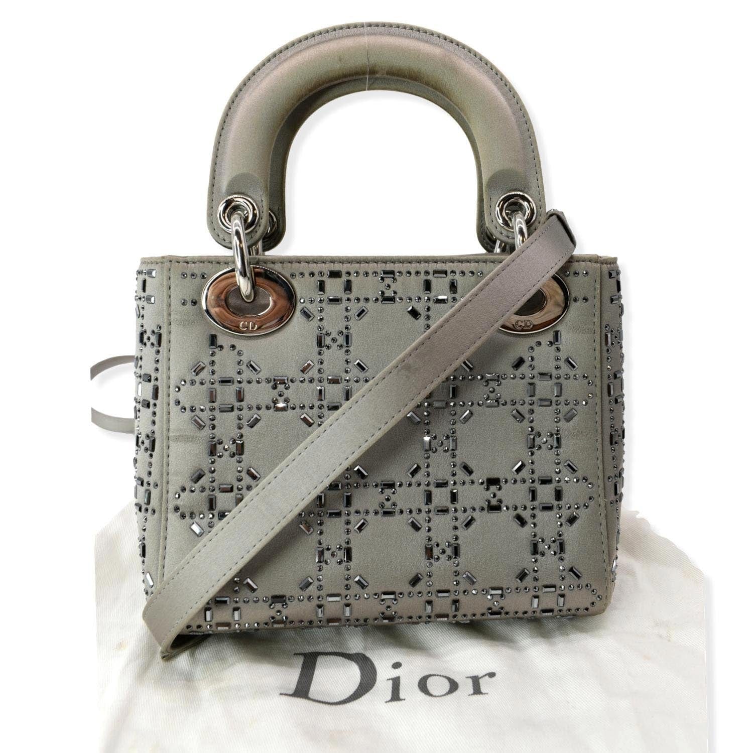 Shop Christian Dior LADY DIOR Women's Grey Handbags