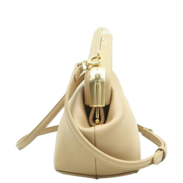 FENDI First Nappa Leather Shoulder Bag Beige