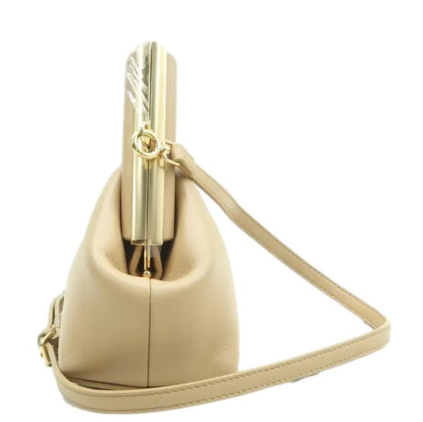 FENDI First Nappa Leather Shoulder Bag Beige