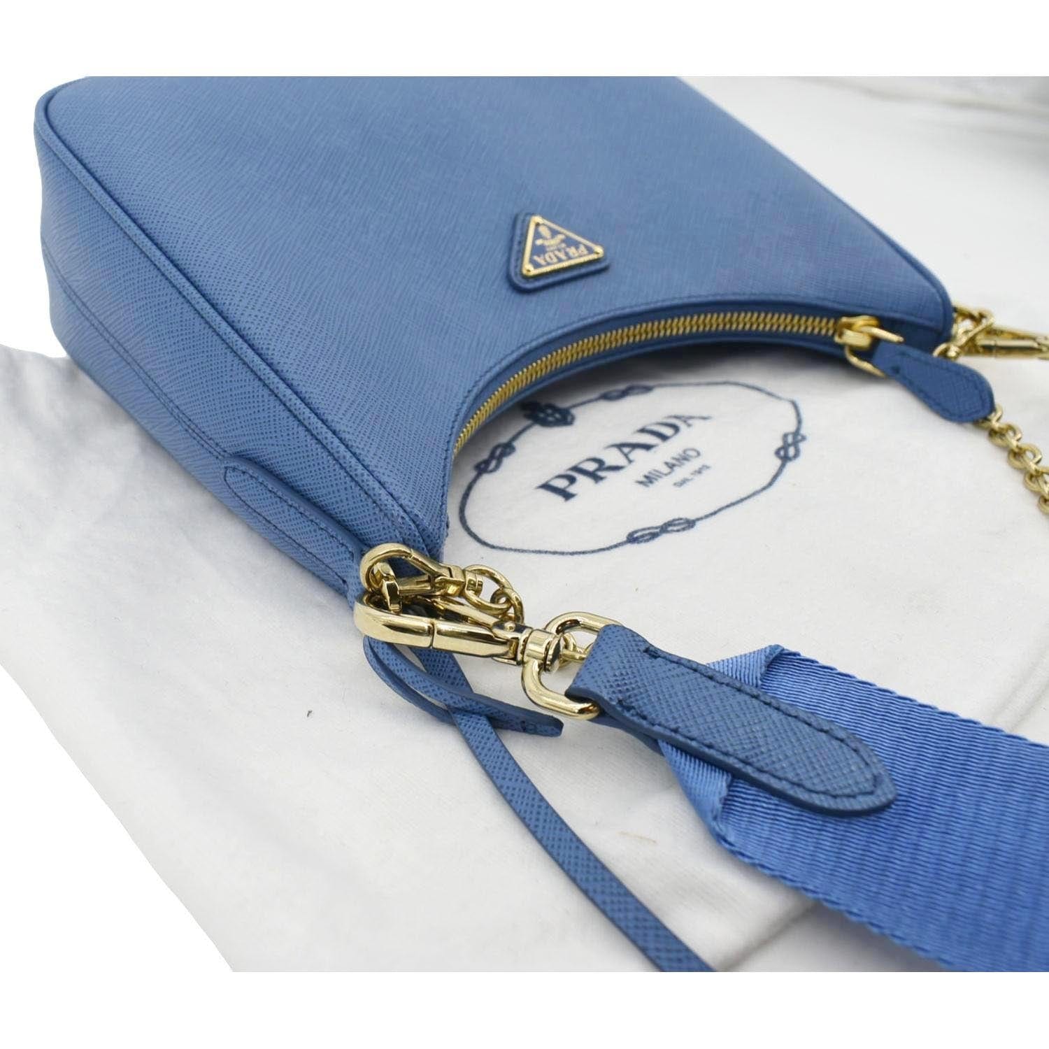 Prada Re-edition 2005 Saffiano Leather Bag In Pale Blue