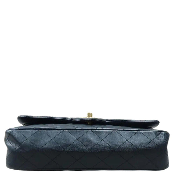 CHANEL Classic Medium Double Flap Quilted Leather Shoulder Bag Black