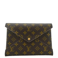 LOUIS VUITTON Kirigami Pochette Large Monogram Canvas Clutch Rose Ballerine