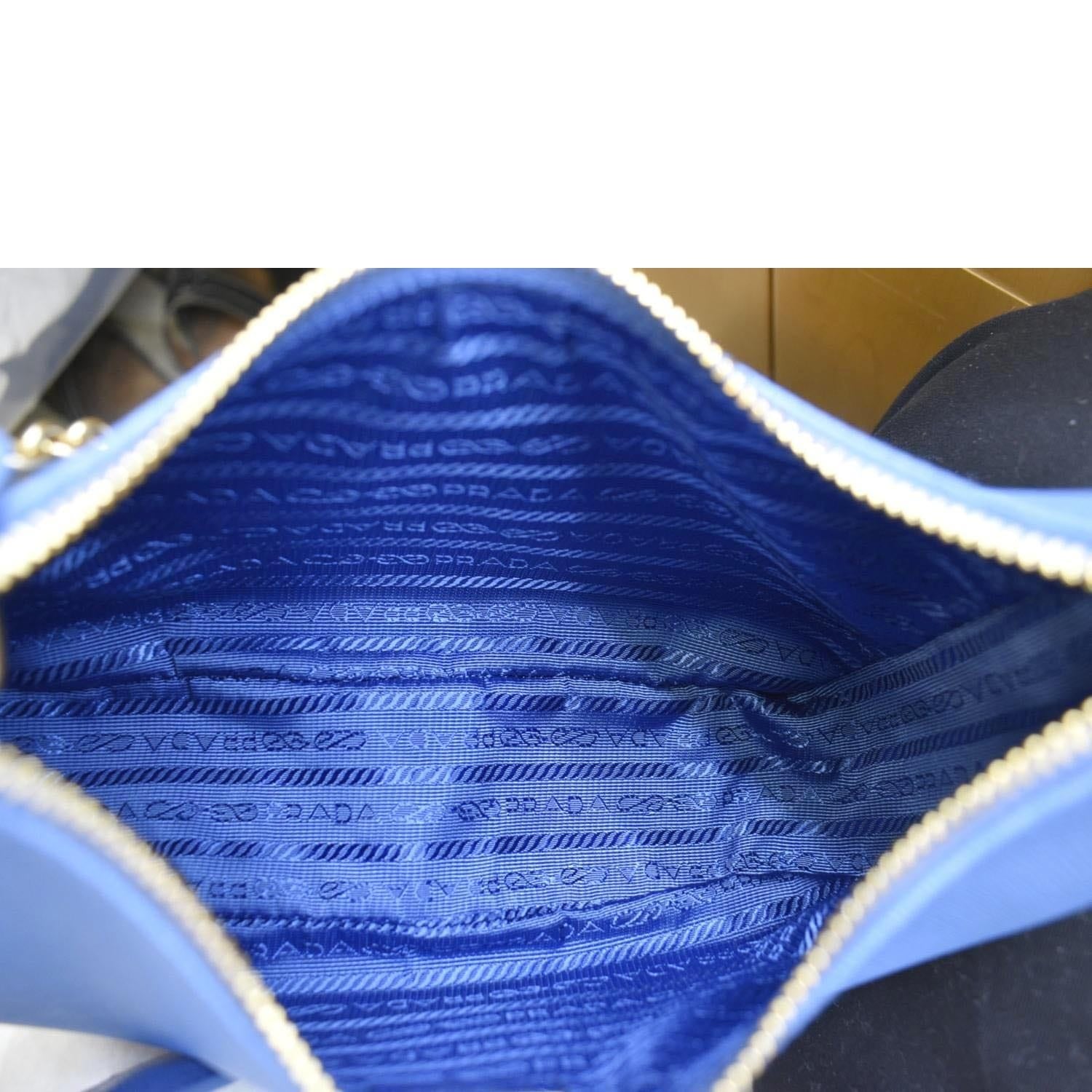 PRADA Pale Blue Saffiano Leather Re-Edition 2005 Multi Bag at 1stDibs